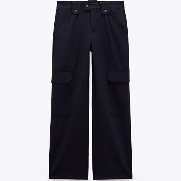 Zara The Minimal Cargo Pants Wool Blend - Picture 2 of 5